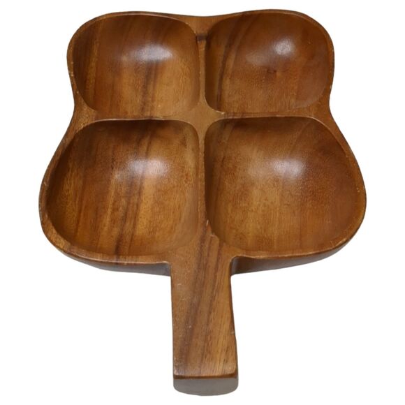 Vintage Royal Acacia Monkey Pod Wood Serving Tray 14"x9" From Philippines - Picture 2 of 7